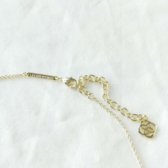 Kendra Scott Elisa Fuchsia Kyocera Opal Gold Necklace - Picture 2 of 3